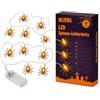 MIJOMA Catena luminosa a LED a ragno, 165 cm, 10 LED a luce bianca calda, per Halloween, funzionamento a batteria, luci per feste con interruttore on/off, per interni ed esterni