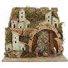 Moranduzzo Paesaggio per Presepe con Casette Rustiche e Personaggi 3,5 cm - Statuine MICRO 3.5 - Ambientazione Artigianale in Sughero e Muschio, 20x14x18 cm - Prodotto Ufficiale Made in Italy