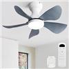 Sofucor 74 cm Ventilatore da Soffitto con Luce LED, Telecomando | Dimmerabile 3CCT, 6 Velocità, Timer, Silenzioso Lampada, per Soggiorno, Cucina, Camera da Letto