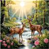 cukol cukol Kit Punto Croce da Ricamare Prestampato Completo, 11CT 40x40 cm | Quadro Cervo Animali, Schemi Facili per Principianti, Set Ricamo ha Aspetto Raffinato per Decorazioni Parete, Hobby Creativi