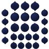 KI Store 25 Pezzi Set palline di natale velluto blu azzurre 6cm 8cm Ornamento decorazioni natalizie, Set di velluto plastica