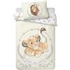 KILIDOO Copripiumino singolo per bambino Simba Il Re Leone 100 x 135 cm e federa 40 x 60 cm | lenzuola per materasso da 60x120 a 70x140 cm | Biancheria da letto 100% cotone