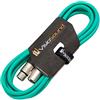 VisioSound Cavo Mic XLR Maschio a Femmina/Microfono bilanciato/Cavo Patch Mic / 7 Colori 3m Verde