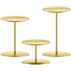 smtyle Set di 3 portacandele natalizi in metallo dorato con ferro, diametro 8,9 cm, ideali per candele a LED a pilastro, decorazione da tavolo