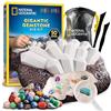 Blue Marble National Geographic Kit di Scavo con 50 Vere Gemme per Bambini, Geologia | Mattone gigante, attrezzi e guida, scopri minerali e pietre preziose, attività scientifica