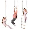 Goodevas Anelli, Scala di Corda e Altalena Set Bambini 2-12 Anni | Corde resistenti, seduta e pioli in legno, montaggio in 15 minuti senza attrezzi, sviluppa presa e coordinazione