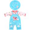 ZWOOS Vestiti per Bambole per New Born Baby Doll, Abitini Unicorno con Cappello per Bambolotti 35-43 cm