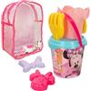 ColorBaby Disney Minnie Mouse Set da Spiaggia per Bambini, Set cubo da Spiaggia con Pala, rastrello, annaffiatoio e Accessori Disney, Zaino da Spiaggia per Bambini, Set Spiaggia per Bambini (48229)