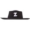 CARTOON Cappello Zorro Bambino Nero con Lettera Z Accessorio Costume Bandito ed Eroe Mascherato Cappello in Feltro Leggero per Carnevale Cosplay Feste in Maschera Recite e Spettacoli