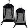 Alanmoship 2 borse portaoggetti per carrello da golf, organizer in rete con fibbia e coulisse, resistente, per accessori per telaio del carrello, nero, 45 x 28 cm