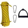 Mtucegi Corda di traino in nylon con manico e fibbie a moschettone in acciaio inox, facile da usare, per wakeboard, ginocchiere, attrezzatura da snowboard