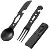 Générique Set Utensili Da Campeggio Set Portatile Forchetta Coltello In Acciaio | Posate Campeggio Per Sopravvivenza Van Appartamento Festa Casa BBQ Outdoor Grill Cucina Rando Bag