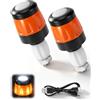 Frikmed 2 indicatori di direzione LED per scooter elettrico con USB-C, IPX5 | Alta visibilità fino a 200 m, batteria da 90 mAh, fino a 13 ore. Autonomia, montaggio rapido senza cablaggio fisso