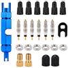 Thryvix Nucleo Valvola Bici, Kit Sostituzione con 6 Nuclei in Ottone Nichelato, Estrattori in Alluminio e Plastica, 2 Adattatori da Presta a Schrader, per Tubeless, MTB e Bici da Strada