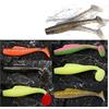 Senvenelec 6Pcs T-tail Esca Morbida Artificiale, Biomimetica in Silicone, Pesce Simulato, Passo Verde