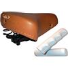 MONTEGRAPPA Sella Molle Marrone + Manopole Bianche Bici Graziella - City Bike