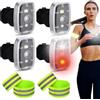 BORDEAG Luci da Corsa Notturne,4 Pezzi Luce di Sicurezza Riflettente,Lampada Frontale a LED con Clip,Luci Running con 4 Braccialetti Riflettenti,Luci a Clip per Corsa di Notte per Jogging Corsa Arrampicata