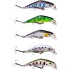 BESTOMZ 5 Pezzi Esca da Pesca in Silicone, Minnow 2,7g 6,8cm per Bass | Azione di Coda Vivace e Affondamento Lento, per Luccio e Pesca in Mare, Set Colori Assortiti