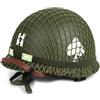 TJL WW2 US Army M1 Casco Airborne nuovo realizzato con copertura in rete e cinturino per gli occhi