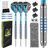 MageRabbit Freccette con punta in metallo, 3 pezzi, 22 g, freccette | Set di freccette professionali in acciaio, 3 fusti in alluminio + 3 fusti con 6 alette