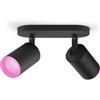 Philips Hue White&Col. Amb. Fugato Spot 2flg schwarz 2x350lm