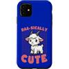 Kawaii Triangle Custodia per iPhone 11 Baa-sically Cute Baby Capra Giochi di parole Amante degli Animali