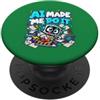 Intergalactic Tech AI Did It Divertente Robot Alieno Fantascienza Computer Geek Scherzo PopSockets PopGrip Adesivo