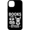 Funny Miniature Bull Terrier And Book De Custodia per iPhone 14 Plus Libri e Bull Terrier in miniatura divertente Bull Terrier in miniatura