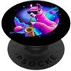 Llama Saxophone Music Space Life Apparel Lama che suona sassofono nello spazio spazio esterno sassofono lama PopSockets PopGrip Adesivo