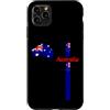 MASH MOSH Custodia per iPhone 11 Pro Max Australia, mappa, silhouette, bandiera, strisce, australiano, orgoglio