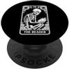 The Reader Tarot Card Book Lover Designs The Reader Tarocchi Carta Libro Amante Scheletro Lettura Divertente Libro PopSockets PopGrip Adesivo