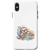Dibba Designs Custodia per iPhone X/XS Batteria sociale 0% Bradipo Nope Not Today Madre Padre Divertente