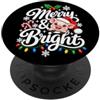 PigletLovers Cappello da Babbo Natale Piglet Merry Bright Christmas Zoo PopSockets PopGrip Adesivo