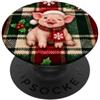 Piglet HiChristmas Piglet Christmas Plaid Animal Lover PopSockets PopGrip Adesivo