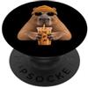 Funny Happy Capy Mom Gifts T Shirts & Ho Womens Girls Kid Hipster Ice Coffee Capy Meme Lover Capybara PopSockets PopGrip Adesivo