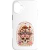Mystical Graphics Custodia per iPhone 16 Plus Occult Botanical Moth Skull Celestial Garden