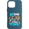 Definitely Not Fault Tech Custodia per iPhone 16 Pro Max AI Did It Divertente Scusa Tech Alien Programmatore Umorismo