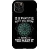 Becomora Lettering Custodia per iPhone 11 Pro It Is What It Is But It Will Become What You Make It