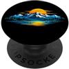 Nature Designs Montagna, Tramonto, Lago, Escursionismo, Avventura PopSockets PopGrip Adesivo