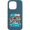 Definitely Not Fault Tech Custodia per iPhone 15 Pro AI Did It Divertente Scusa Tech Alien Programmatore Umorismo