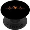 skull heartbeat halloween ekg line bats Cranio Battito Cardiaco Linea ECG Halloween PopSockets PopGrip Adesivo