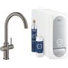 Grohe Blue Home rubinetto da cucina con SodaSystem e sistema di filtraggio, orientabile, 31455AL1, Blue Home hard graphite spazzolato [Rubinetti da cucina con sistema di acqua potabile > Rubinetti per acqua potabile con filtro / raffreddamento]