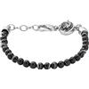 Diesel Bracciale da uomo con perline semipreziose e chiusura a moschettone