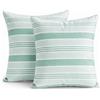 TIN DREAMS FACTORY | Set di 2 Federe per Cuscino 45x45 cm Verde Menta con Righe - Sfoderabili e Lavabili - Cuscini Moderni - Made in Spagna - Decorazione per Casa, Letto, Divano, Poltrona