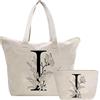 Toozen Personalizzata Iniziali Borsa Tote in Tela Donna, Cotone Tote Bag Borsa Shopper e Cosmetica Borsa, Idea Regali per Amica, Collega, Mamma, Regalo di Compleanni, Nozze, Natale I