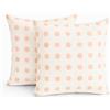 TIN DREAMS FACTORY | Set di 2 Federe per Cuscino 45x45 cm Arancione Tenue Fantasia Cerchi - Sfoderabili e Lavabili - Cuscini Moderni - Made in Spagna - Decorazione per Casa, Letto, Divano, Poltrona
