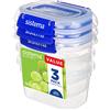 Sistema KLIP IT PLUS contenitore per alimenti | 400 ml | Contenitore per alimenti ermeticoimpilabile e a tenuta stagna utilizzabile in frigorifero/congelatore con coperchi | senza BPA | 3 pezzi