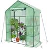 VOUNOT Serra da Giardino 143x73x195 cm con Porta Avvolgibile e Finestra di Osservazione, Mini Serra Orto Vivaio per Piante 4 Ripiani per Fiori Verdure Crescita, Verde