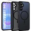 Yohii Cover Magnetica per Samsung Galaxy A57 5G e Protezione Fotocamera con 2 Pezzi Vetro Temperato, [Compatibile con Mag-Safe] Custodia Traslucida Opaca Posteriore Antiurto Protettiva Case, Nero
