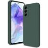 Btstring Cover per Samsung Galaxy A55, Verde | Custodia Antiurto, Sottile in Silicone TPU, Fodera in Microfibra, Protezione della Fotocamera